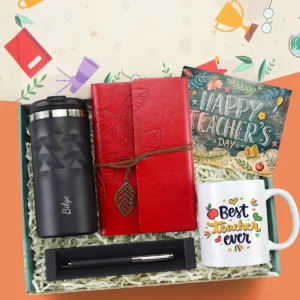 Best Teacher Kupa ve Vintage Anı Defterli Öğretmenler Günü Hediye Kutusu
