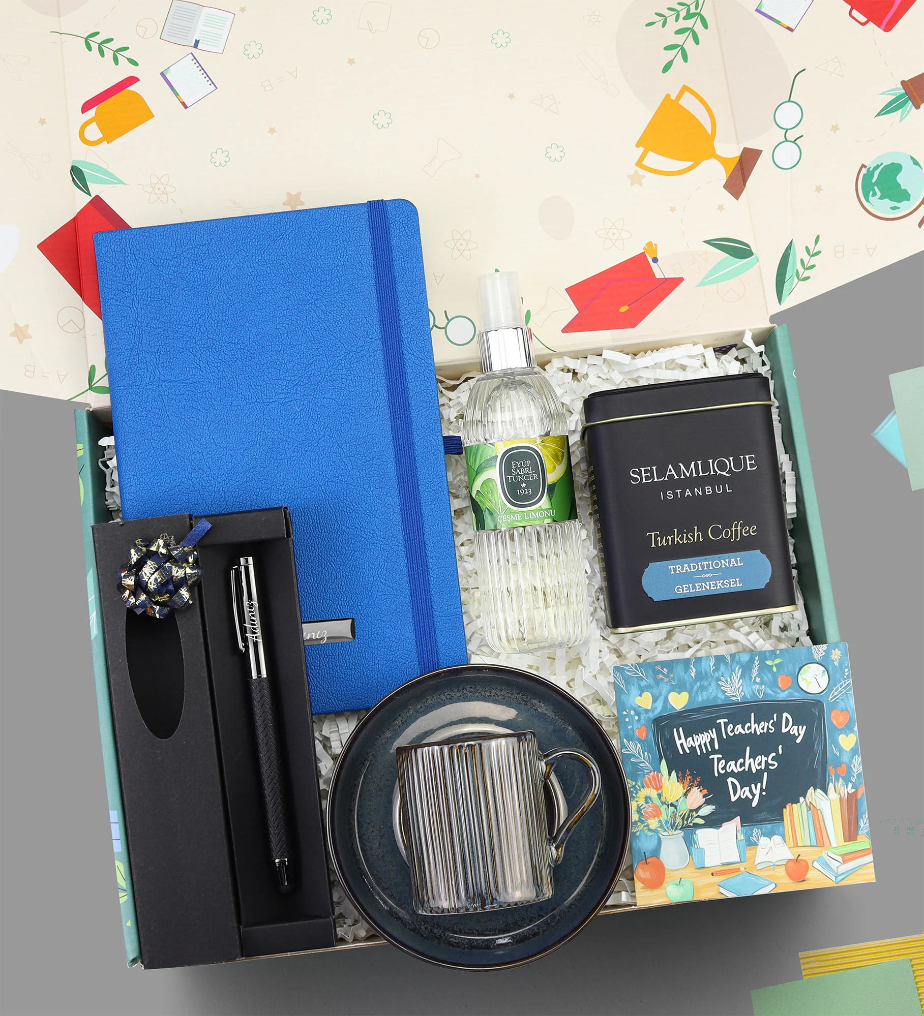 Öğretmenler Günü Hediye Seti Kolonyalı Kahve Fincan Set